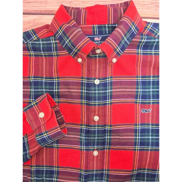 Vineyard Vines Mens Slim Fit Plaid Button-Down Shirt Large - Picture 4 of 7